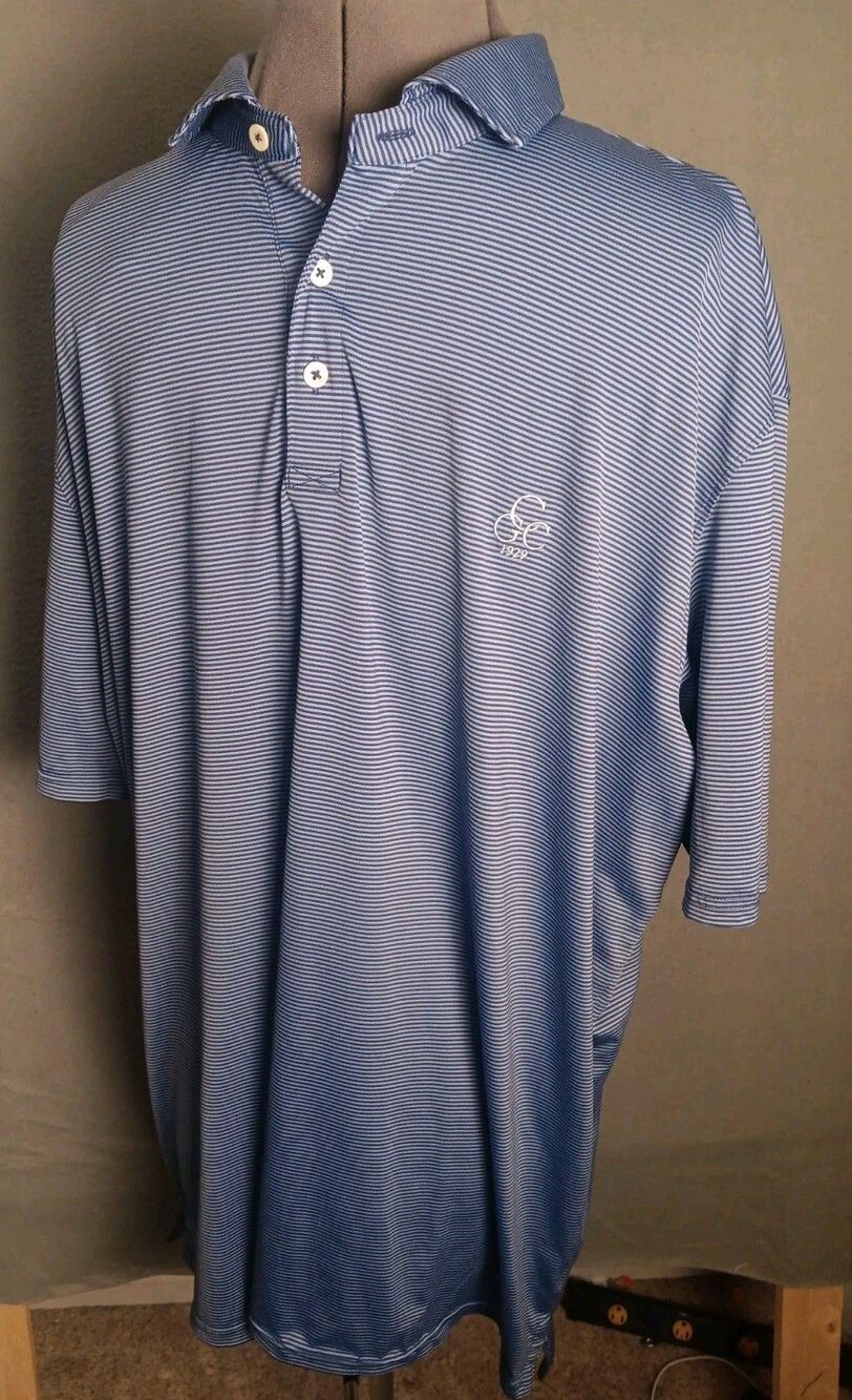 Holderness Bourne Shirt Mens XL Perkins  Polo Blue Carolina Golf Club Logo EUC